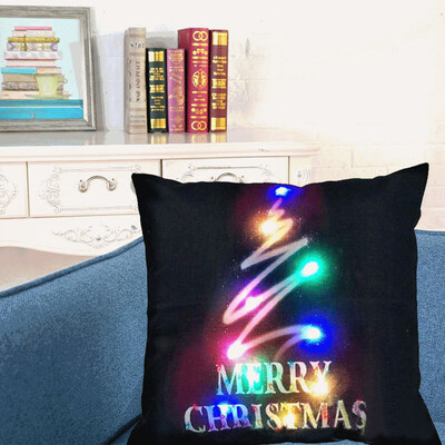 

〖Follure〗The New Color Lights Christmas Pillow LED Lights Pillow Creative Printing LinenA