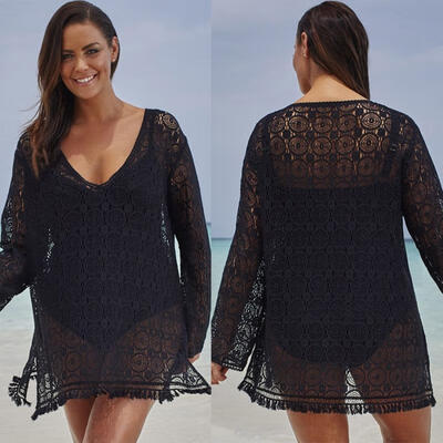 

Women Ladies Bathing Suit Lace Crochet Sexy Bikini Swimwear Cover Up Beach Dress