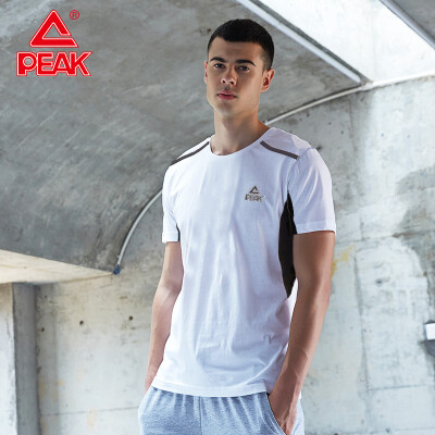 

Peak mens short sleeve T-shirt summer round neck sweat-absorbent breathable half sleeve size mens running fast dry T-shirt