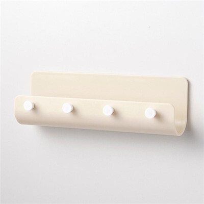 

Hook Rack 4 Hooks Rail Wall-Mounted Farmhouse Coat Rack No-drilling Bathroom Storage Hook Easy Installation Kitchen Towel Hooks Ha