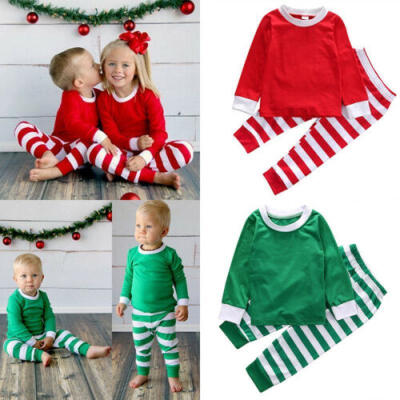 

2Pcs Toddler Kid Baby Boy Girl Christmas Pajamas Sleepwear Nightwear Clothes Set