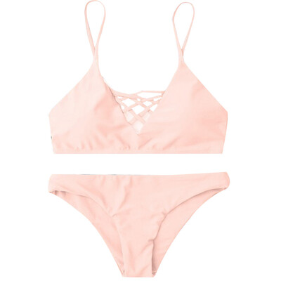 

Roseonmyhand Swimwear Women Bikini Set Bandage Push-Up Swimsuit Bathing Beachwear