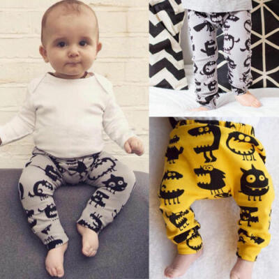 

USA Baby Boys Girls Kids Monster Bottom Harem Pants Leggings Trousers 0-3T res