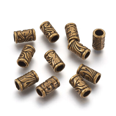 

Tibetan Style Alloy European Style Beads Lead Free & Nickel Free & Cadmium Free Column Antique Bronze Color 115mm long