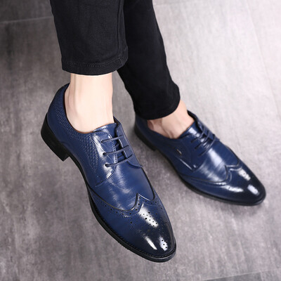 

Mens leather shoes fashion Brock tide shoes mens extra large size shoes