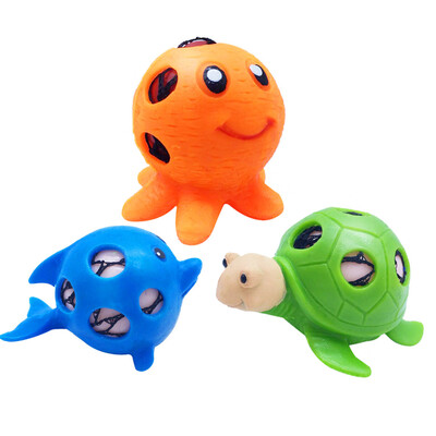 

〖Follure〗Marine Animal Mesh Balll Grape Balls Squeeze Bath Toy Pressure Stress Relief Toy