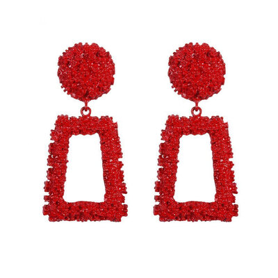 

Fashion Women Party Gift Jewelry Geometry Square Shape Dangle Stud Earrings