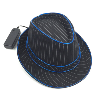 

Led Flash Bright Led Flashing Jazz Cap Light Top Fedora For Rave Party