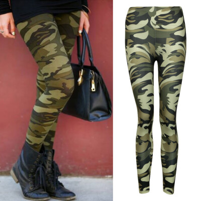 

Casual Women Lady Skinny Camouflage Print Stretchy Jegging Pants Slim Leggings