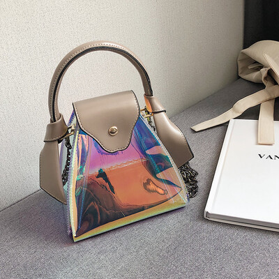 

Small bag female 2019 new Korean version of the laser package student transparent beach bag shoulder diagonal package portable jelly bag