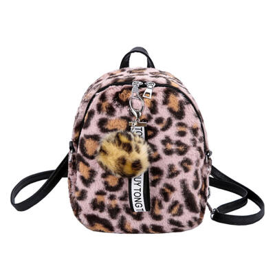 

Women Leopard Small Backpack Preppy Student Travel School Shoulder Bags