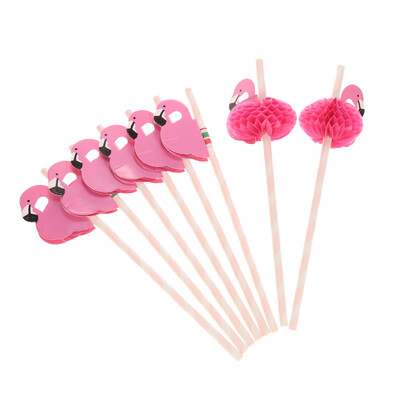 

50pcsset Cute Food Grade Paper Straws for Birthday Wedding Baby Shower Celebration&Party Multifunctional Straws with Flamingo