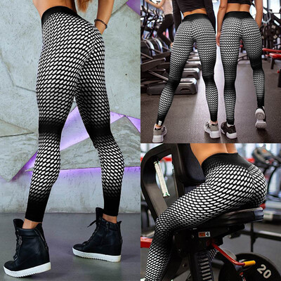 

Starmoon Women Fashion Sports Leggings Workout Yoga Tight Grid High Waist Yoga Pants