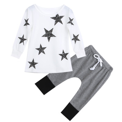 

2pcs Kids Baby Girls Autumn Outfits Clothes T-shirt Tops Dress Pants