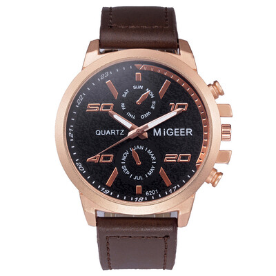 

Gobestart MIGEER High-End Fashion Mens Stainless Steel Watch Analog Alloy Quartz Watch