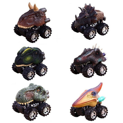 

6PC Childrens Day Gift Toy Dinosaur Model Mini Toy Car Back Of The Car Gift