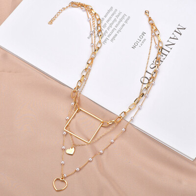 

New Bohemia Multi-layer Gold Metal Alloy Stars Pendant&Necklaces For Women Summer Boho Choker Necklaces Party Wedding Jewelry