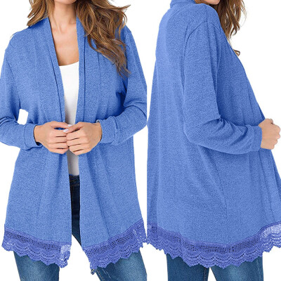 

Toponeto Women Kimono Cardigan Lace Tops Long Sleeve Open Front Cardigan Coat