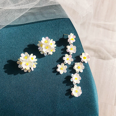 

925 silver earrings fairy flower earrings simple earrings ladies fashion earrings long earrings temperament face thin earrings fas