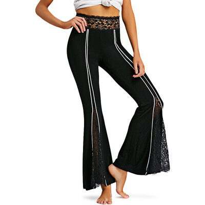 

Lace Insert Flare Bottom Pants
