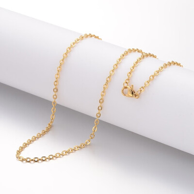 

304 Stainless Steel Necklace Making Cable Chains with Lobster Clasps Golden 236"600mm 23mm