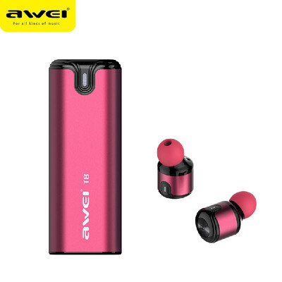 

AWEI T8 TWS Binaural Wireless BT 42 Earphone Intelligent Mini Metal In-Ear Earplug with Charging Case