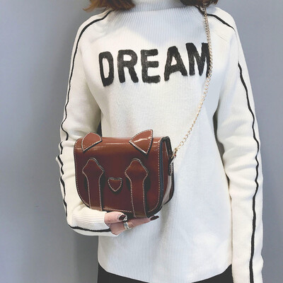 

Tailored Women Girl Fashion Patent Leather Cute Cat Crossbody Shoulder Bag