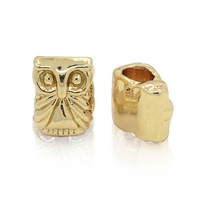 

Nickel Free & Lead Free Unfading Golden Alloy European Beads Large Hole Owl Beads 12x95x8mm Hole 5mm