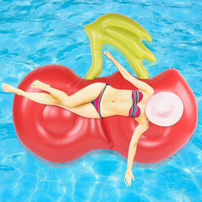 

Greensen Inflatable Soft Comfort Light Cherries Shape Beach Swimming Pool Float Raft Row Water Bed