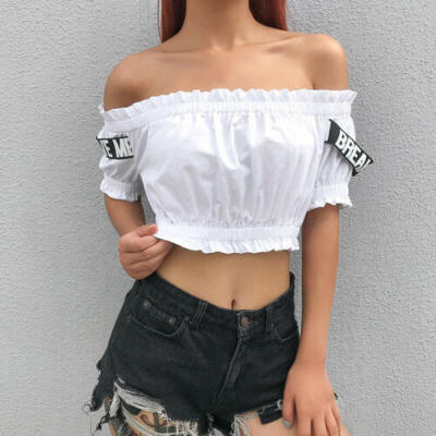 

Hot Summer Womens Casual Off Shoulder Tank Tops Vest Blouse Crop Tops T Shirt