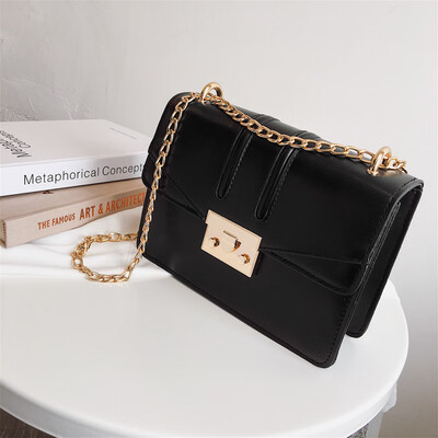 

Qiao Bani 2019 new European&American style fashion simple solid color lock flip cover bag shoulder diagonal trend handbags