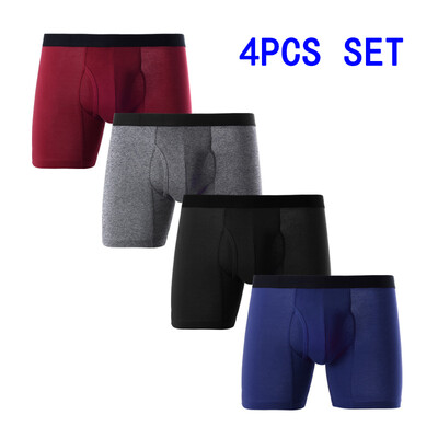 

4pcsMens Underwear Cotton Boxer Briefs Shorts Pouch Soft Underpants Knickers