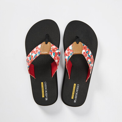 

FSD printed womens version of the flip-flops wear-resistant beach flat-bottomed drag 15452