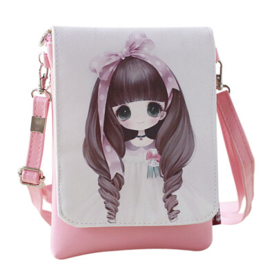 

Kids Shoulder Bags Children Girls Messenger Bag Cartoon Print Princess Handbag Mini PU Leather Crossbody Bags For Child T20