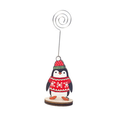 

Christmas Deer Penguin Santa Party Table Number Card Note Holder Picture Stand