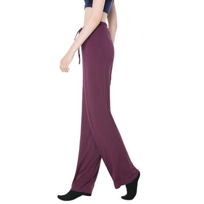 

Women Loose Baggy Yoga Long Pants Solid Color Sports Trousers with Socks