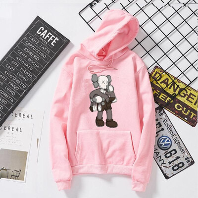 

Hooded Couple Sweatshirt Brown Doll Embroidered Print O-Neck Full Sleeve Regular Length Standard Thickness