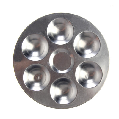 

Aluminum Round Oil Painting Palette Color Mixing Plate with 6 Grooves