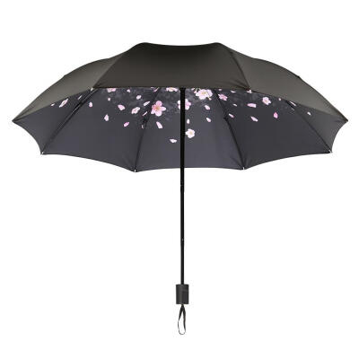 

Black Coating 3 Folding Umbrella Anti-UV Outdoor Rain Sunshade Umbrella