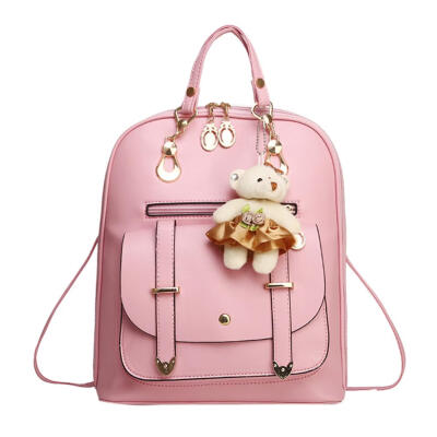 

Fashion 8 Colors Women Student Preppy Style Bear Pendant Bookbag Backpack