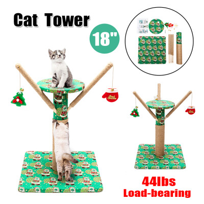 

18" Stable Cat Climb Tree Holder Cat Tower Christmas Green