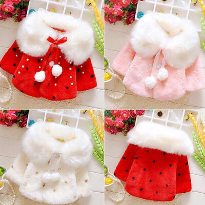 

Cute Toddler Baby Kids Girl Fur Warm Coat Pearl Fleece Jacket Outwear Jacket