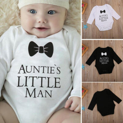 

Aunties little man" Infant Baby Boy Romper Bodysuit Jumpsuit Sunsuit Outfits