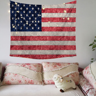 

Toponeto Independence Day Print Family Tapestry Light String Combination Wall Decoration