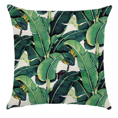 

Cotton Linen Jungle Tropical Leaves Decorative Throw Pillow Cover Cushion Case 18 X 18 Inch