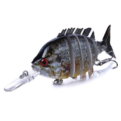 

10cm12g Lifelike 6 Jointed Sections Swimbait Fishing Lure Crankbait Hard Bait Fish Hook Fishing Tackle