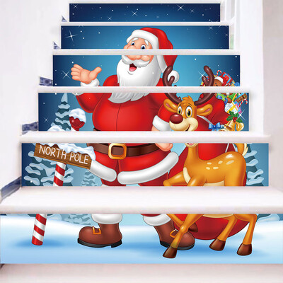

Toponeto Christmas 3D Simulation stair stickers Waterproof Wall Stickers DIY Home Decor