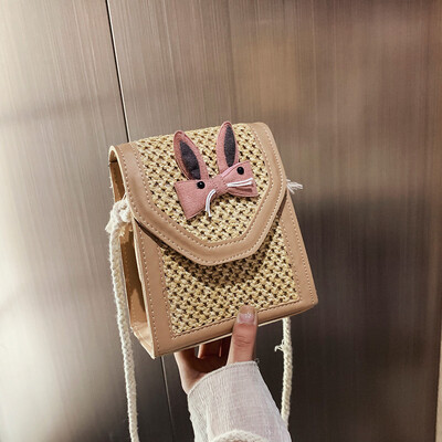 

Tailored Womens Fashion Retro Woven Shoulder Bag Solid Color Handbag Woven Bag Beach Bag
