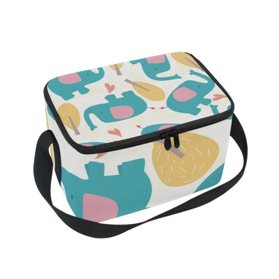 

ALAZA Insulated Lunch Box Little Elephant Lunch Bag for Men Women Portable Tote Bag Cooler Bag