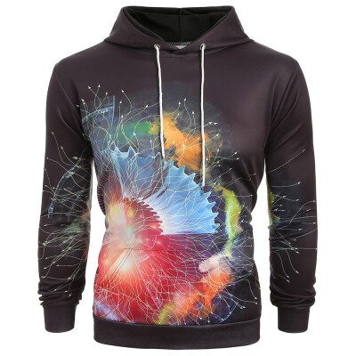 

Colorful Printed Pouch Pocket Pullover Hoodie